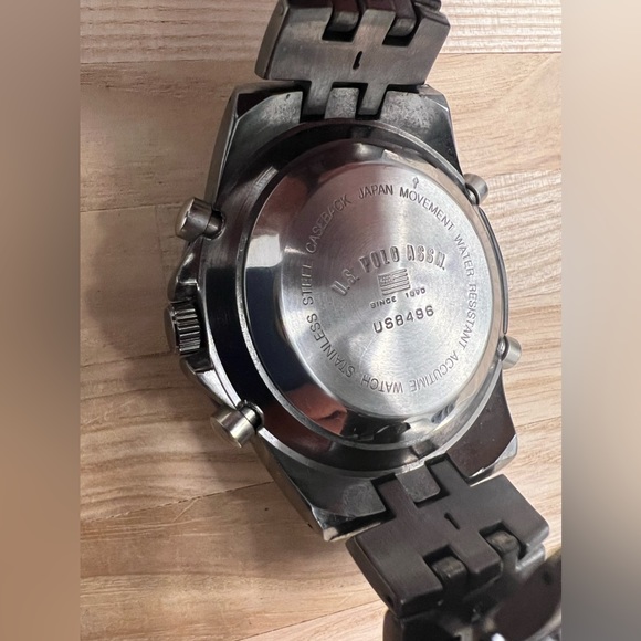 U.S. Polo Assn. Mens Watch Analog and Digital Light Stop Clock Gray Metal Band - Picture 11 of 12